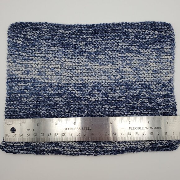 Knit Dish Rags Wash Rags Cotton/Polyester Blend Set of 4 Denim Splash 9.5 x 7 - Picture 3 of 4